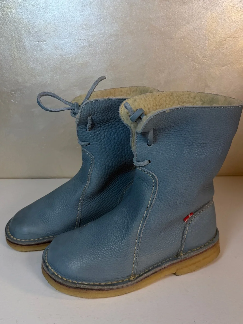 Duckfeet Århus Jeans Blue Wool-Lined Leather Boots